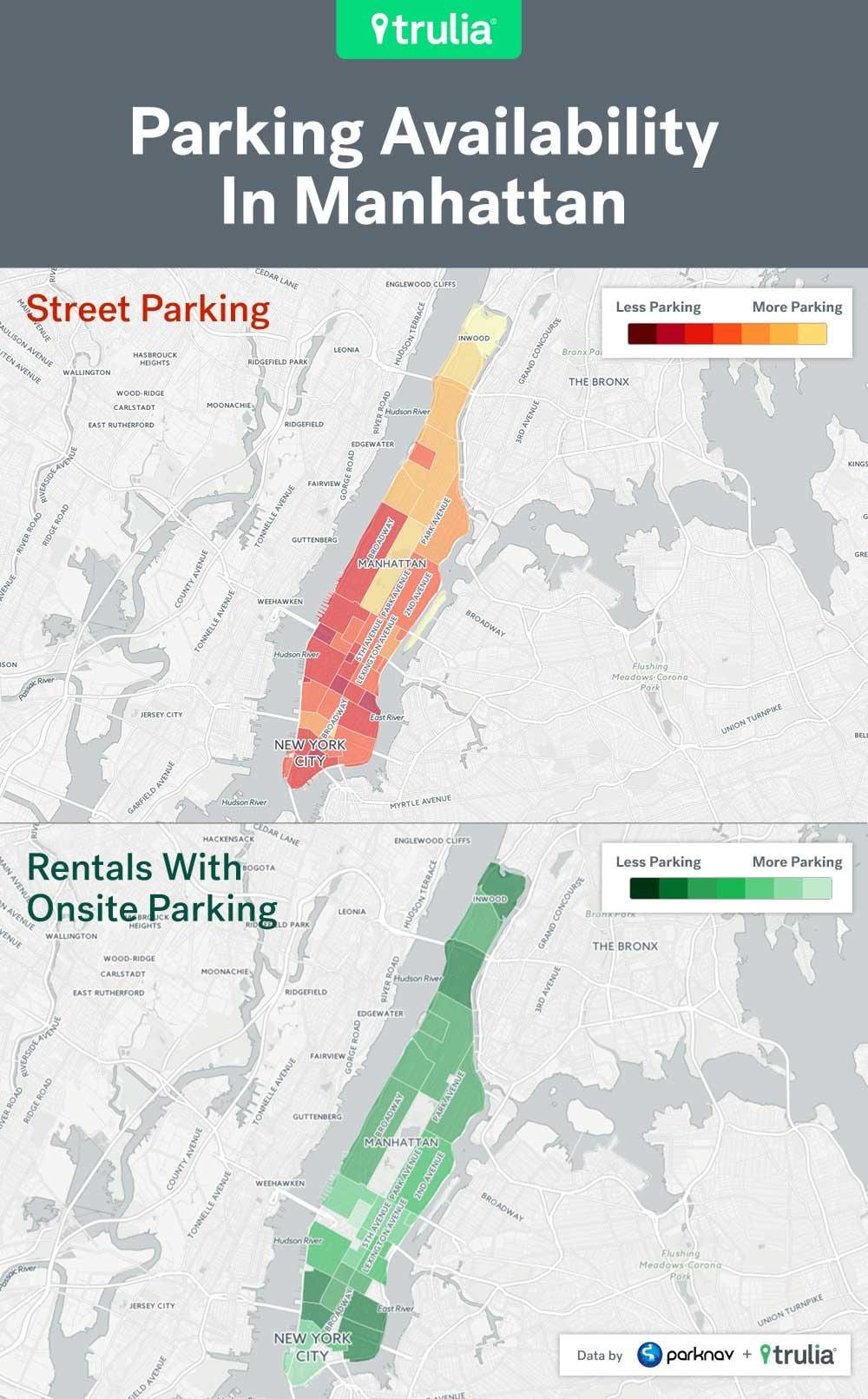 NYC ქუჩის სადგომი რუკა, მანჰეტენზე
