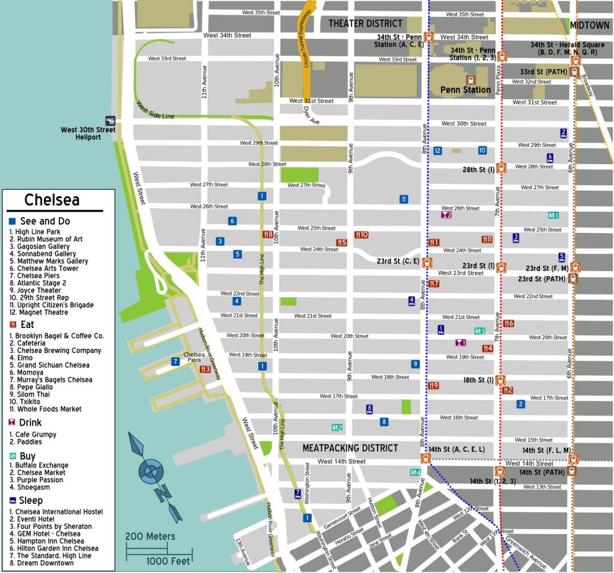 რუკა ჩელსი მანჰეტენზე