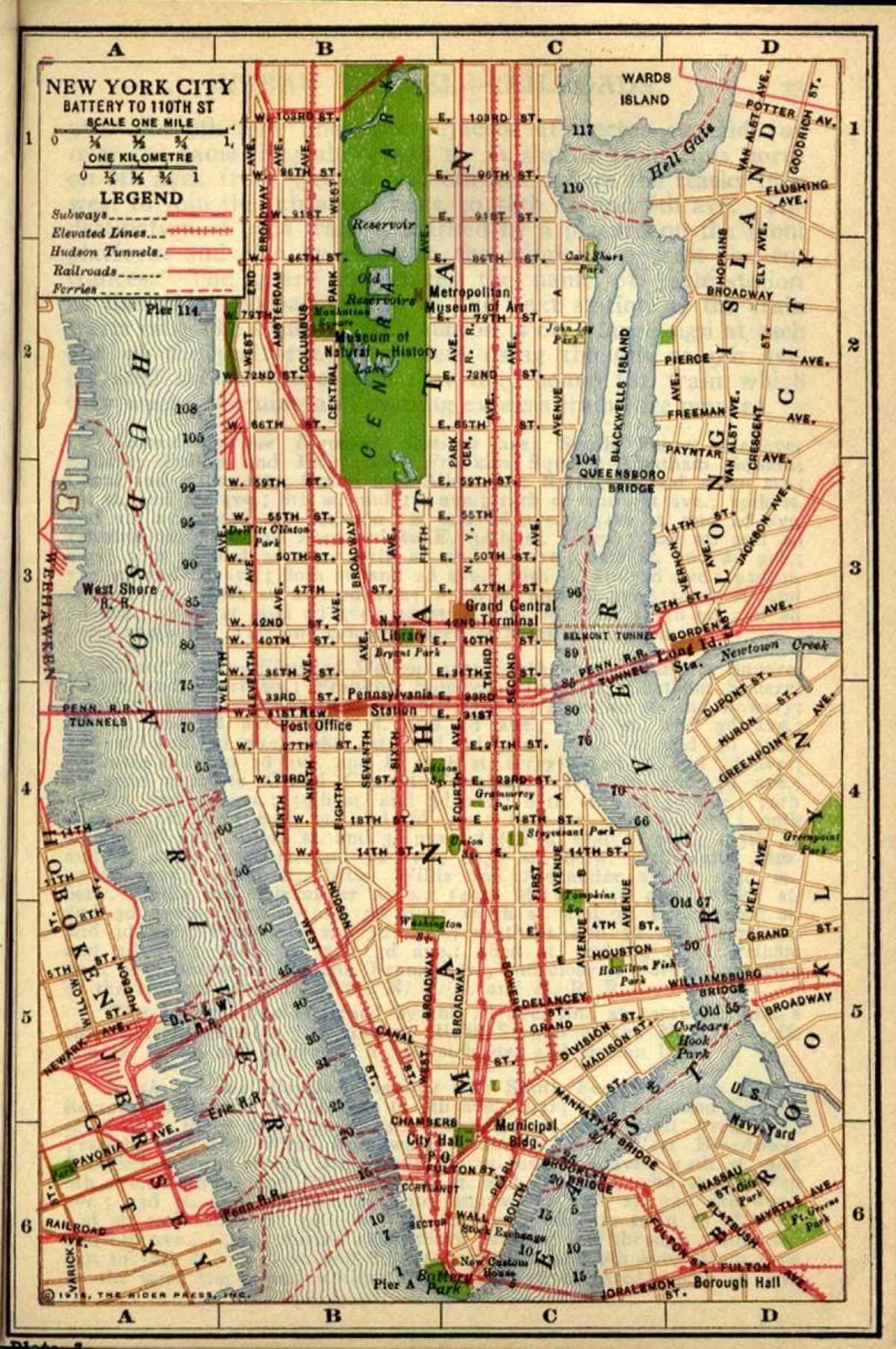რუკა ძველი მანჰეტენზე