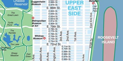 რუკა upper east side მანჰეტენზე