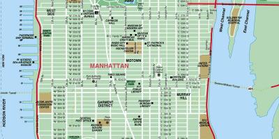 ამოსაბეჭდი ქუჩის რუკა მანჰეტენზე